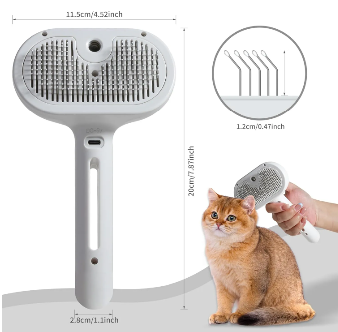 LuxePet ™ Self-Cleaning Steam Grooming Brush for Cats & Dogs